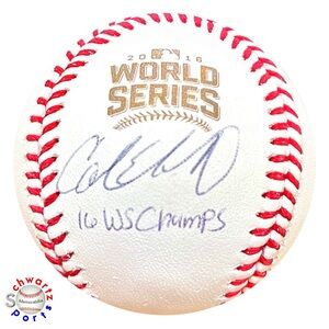 Carl Edwards Jr. Cubs Signed 2016 World Series Baseball Autograph inscribed —SS